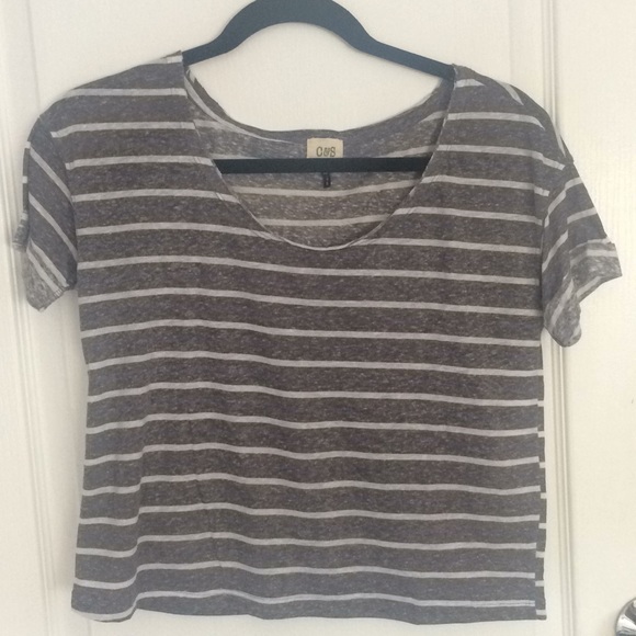 white and grey striped top - Picture 1 of 3